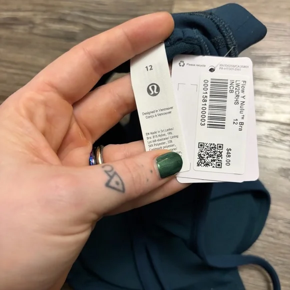 NWT Lululemon Flow Y Bra *Nulu A-C Cups (Indochine Blue) Size 12